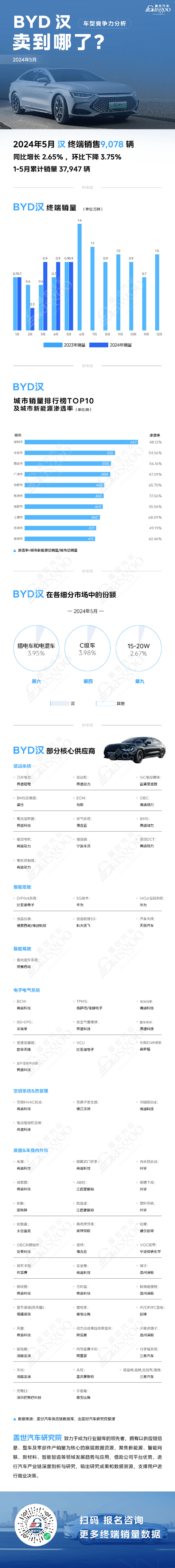 车型竞争力分析：BYD汉销量与品质双赢 | 卖到哪系列