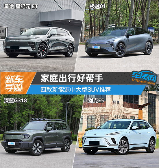 家庭出行好幫手 四款新能源中大型SUV推薦