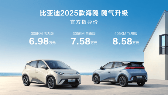 比亞迪2025款海鷗正式上市 售6.98萬(wàn)元-8.58萬(wàn)元