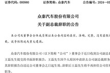 眾泰汽車副總裁王磊辭職