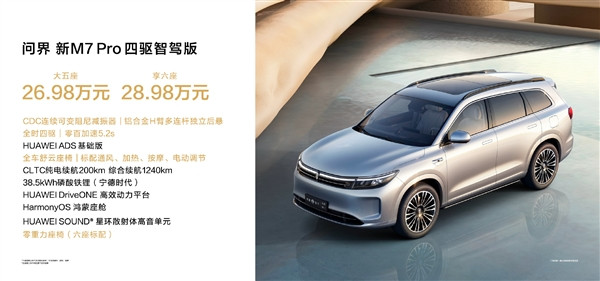 25萬元級的全能SUV！問界新M7 Pro一圖看懂