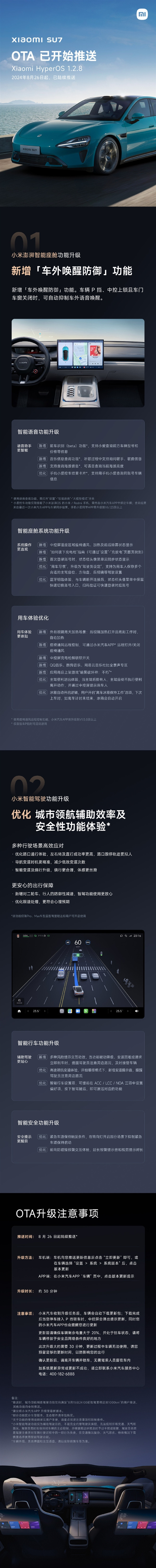 新增“車外喚醒防御”功能！小米SU7最新OTA升級開啟推送