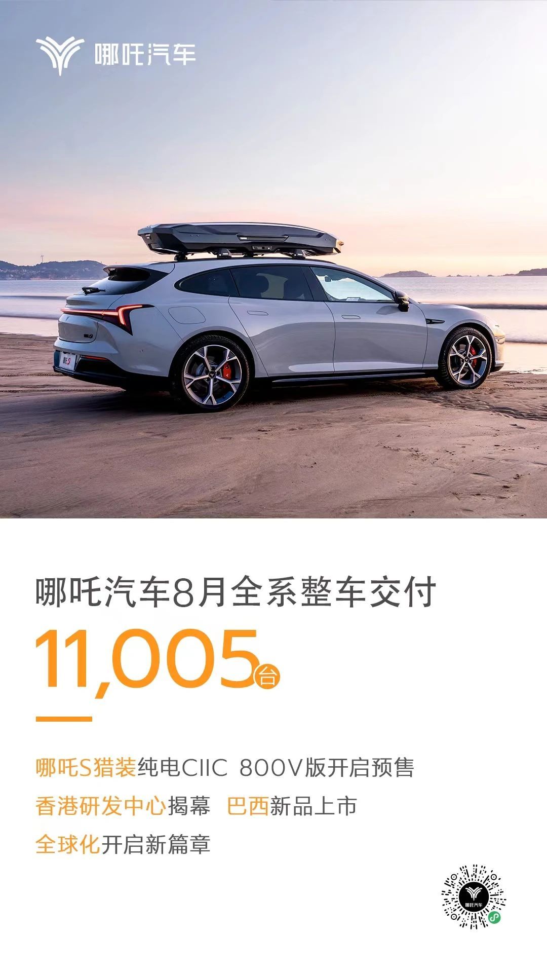 哪吒汽車8月全系整車交付11,005臺