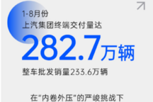 上汽集团8月新能源车销量同比增44% 智已汽车连续三月破6000