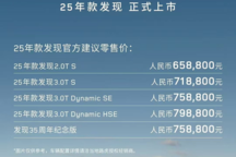 新增35周年紀(jì)念版 車(chē)機(jī)娛樂(lè)系統(tǒng)升級(jí) 2025款路虎發(fā)現(xiàn)售65.88萬(wàn)起