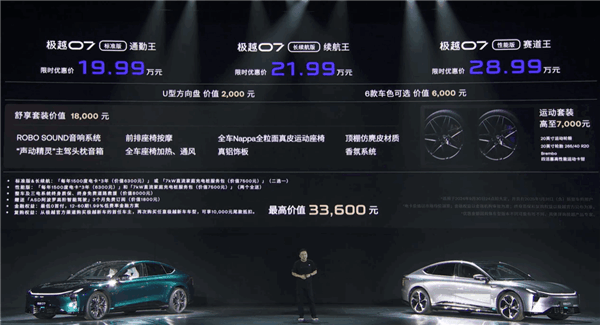 搭蘿卜快跑同款智駕 19.99萬起！極越07上市48小時訂單突破5000臺