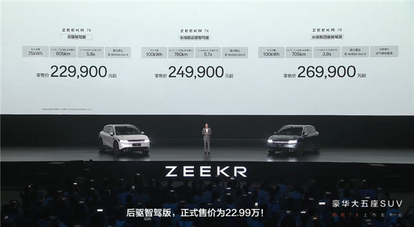极氪7X大五座SUV震撼上市:22.99万起售,豪华配置与智能科技并举