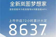 全新嵐圖夢想家上市72小時大定8637臺