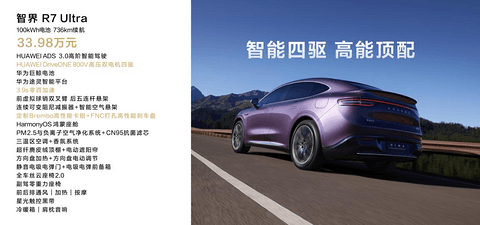 25.98万元起！鸿蒙智行首款轿跑SUV智界R7正式上市