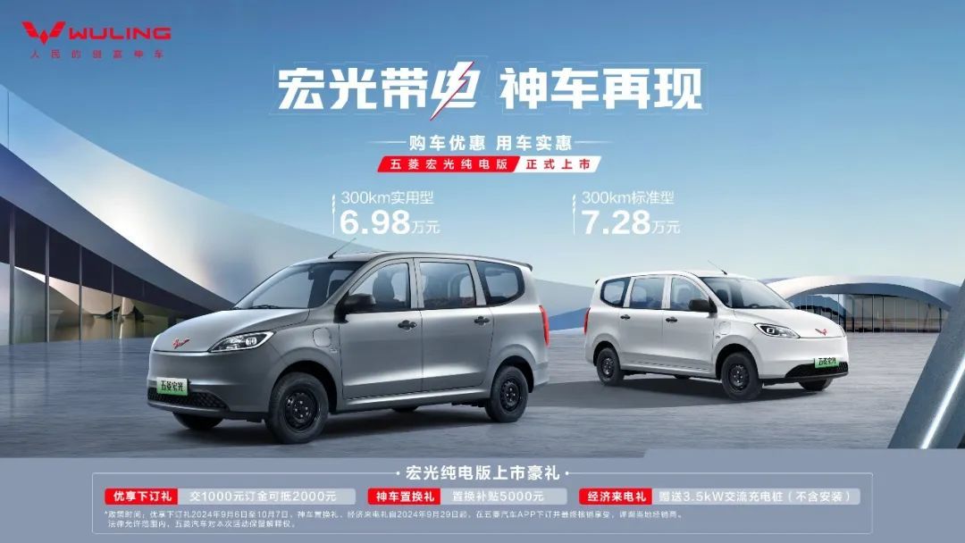 6.98萬元起，五菱宏光純電版正式上市