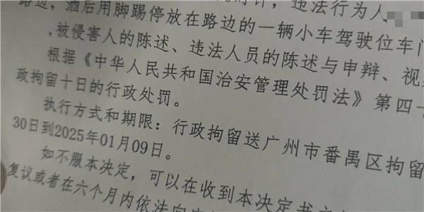 小米SU7停路邊被踢了一腳 哨兵模式立功！踢車男子被送進(jìn)拘留所跨年