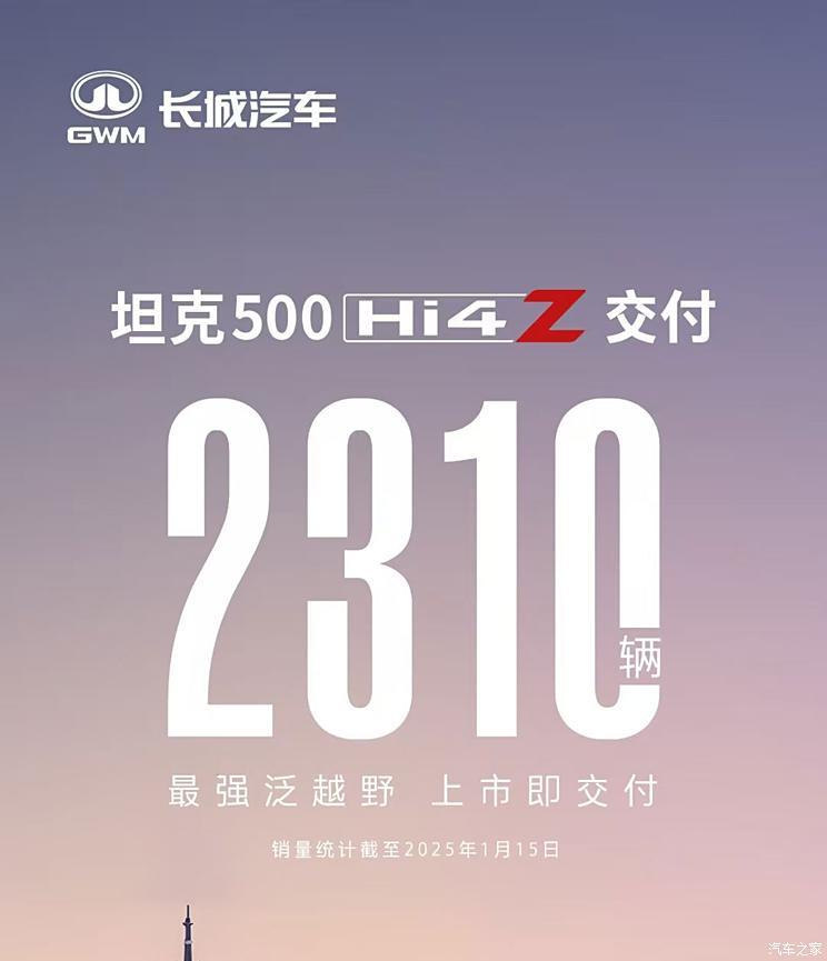 坦克500 Hi4-Z上市15天完成2310台交付成绩，售36.38万！