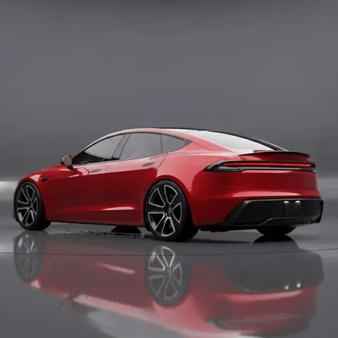 新款特斯拉Model S渲染图曝光：前后全部采用贯穿式大灯