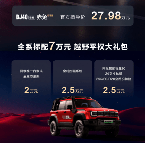 13.29万起 BJ40家族上新三款车型