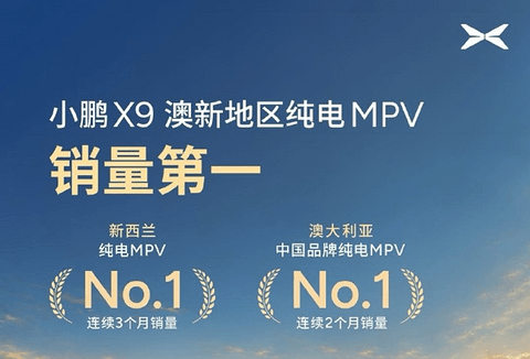 小鹏X9澳新地区纯电MPV销量登顶