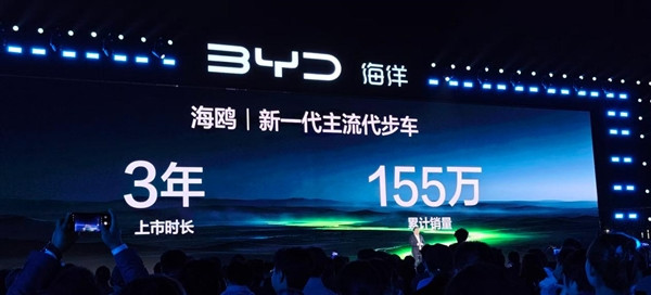代步王者！比亚迪海鸥3年狂卖155万台：平均每分钟卖出一台