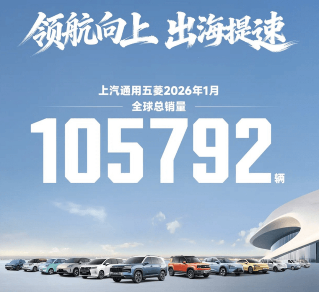 上汽通用五菱1月全球销量超10.5万辆，海外业务同比增长超四成