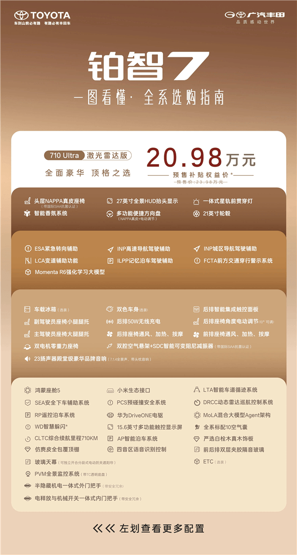 华为电机+鸿蒙座舱+小米生态！广汽丰田铂智7预售：15.68万起