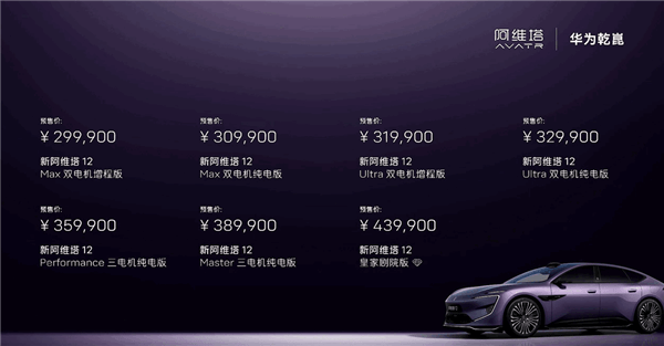 標(biāo)配全球線束最高激光雷達(dá) 預(yù)售29.99萬(wàn)起！新款阿維塔12配置差異一文看懂