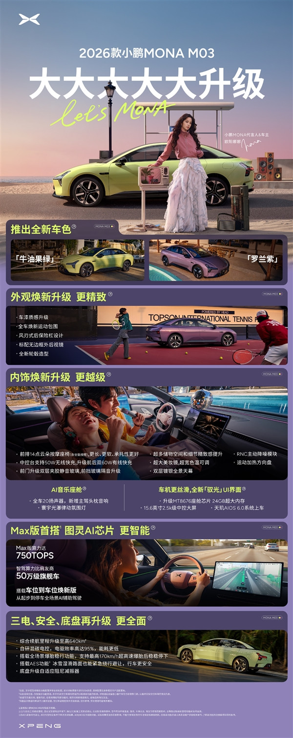 女車主奇多 新款小鵬MONA M03官圖發(fā)布：全方位大升級