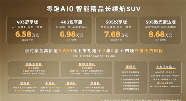 激光雷达打进8万时代 续航505km！零跑A10上市：6.58万起