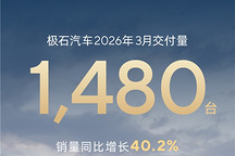 极石汽车3月全球交付量达1,480台，同比增长40.2%