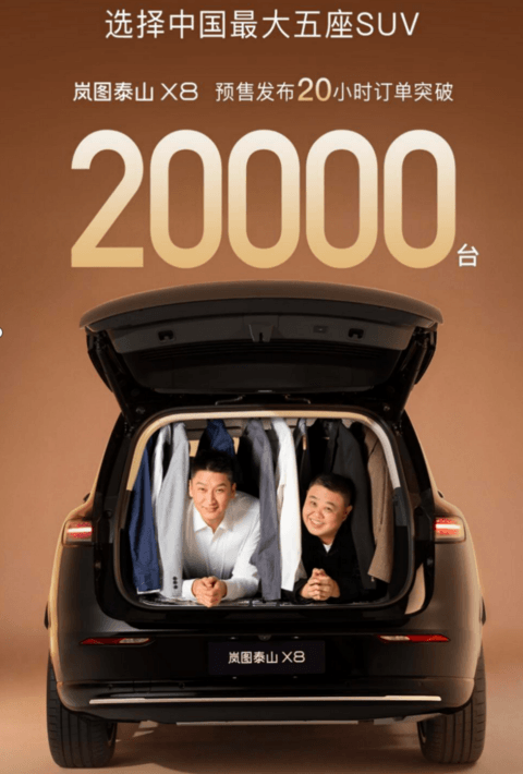 预售20小时，岚图泰山X8订单破两万台