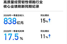 吉利汽车2026年Q1营收838亿元，核心净利增31%