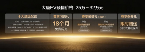大唐预售25万元起，携头等奢享、硬核技术，重写全尺寸SUV价值公式