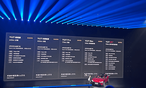 小米YU7家族升级：标准版23.35万入市，GT版 38.99万