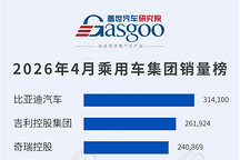 2026年4月乘用车集团销量榜：自主三强领跑，新能源格局深化丨盖世汽车研究院