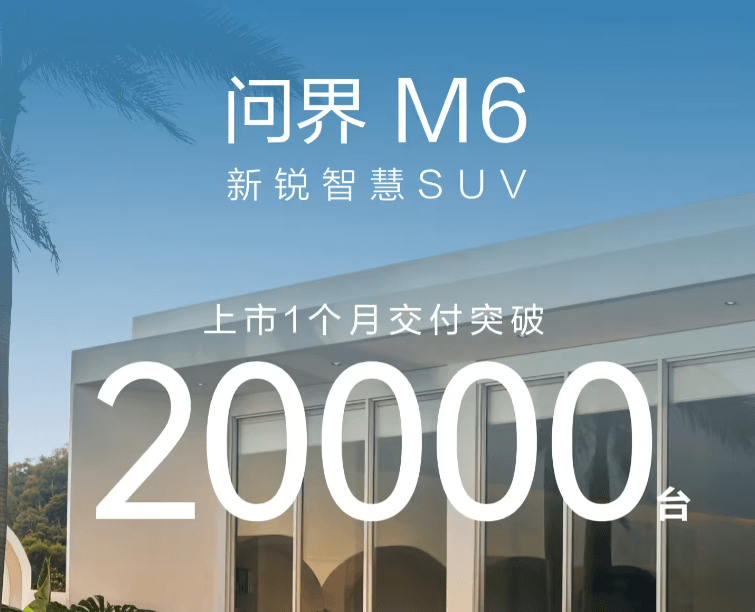 问界M6上市首月交付破两万