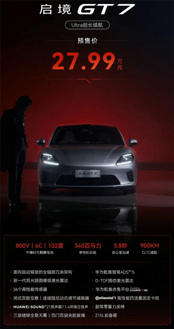 21.99万起 广汽启境GT7纯电猎装预售5小时订单破万