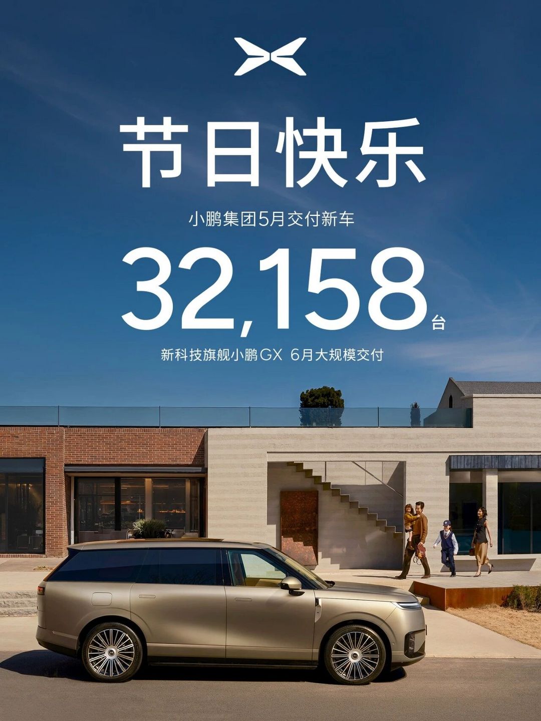 小鹏集团5月共交付新车32,158台