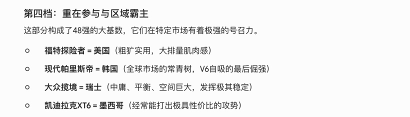 让AI当球评：48支世界杯球队，分别对应哪款大六座SUV？