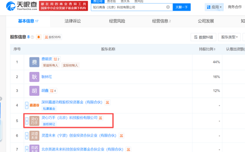 灵心巧手入股知行具身，后者含AI及机器人业务