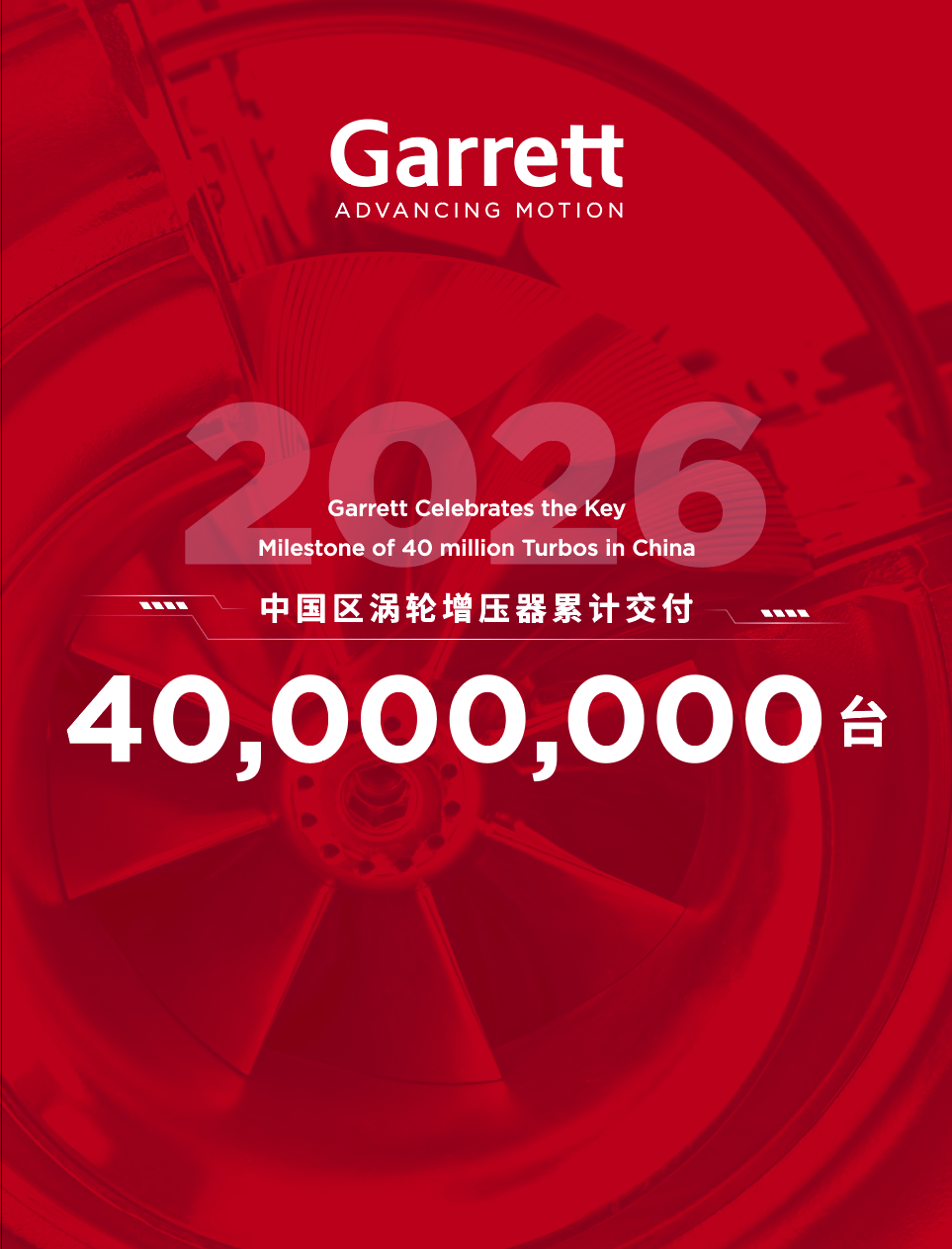 盖瑞特中国区涡轮增压器累计交付4千万台