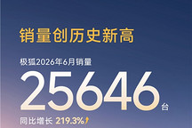 极狐6月交付25646台，同比大增219.3%