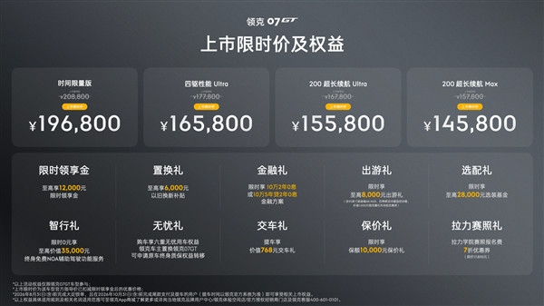 比预售便宜2万！领克07 GT上市：14.58万起 百万超跑同款悬架也给了