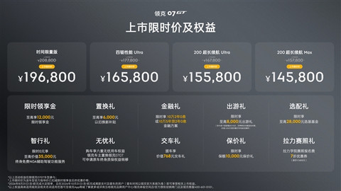 比预售便宜2万!领克07 GT上市:14.58万起 百万超跑同款悬架也给了