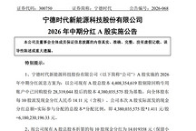 分红61.8亿元！宁德时代落地中期分红