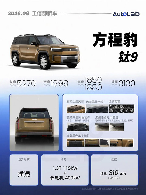8月工信部：宝马奔驰齐上新；钛9现身；问界M8再下探？