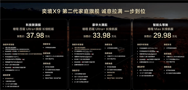 满血华为乾崑全栈智能 问界M9平替！奕境X9开启预售：29.98万起