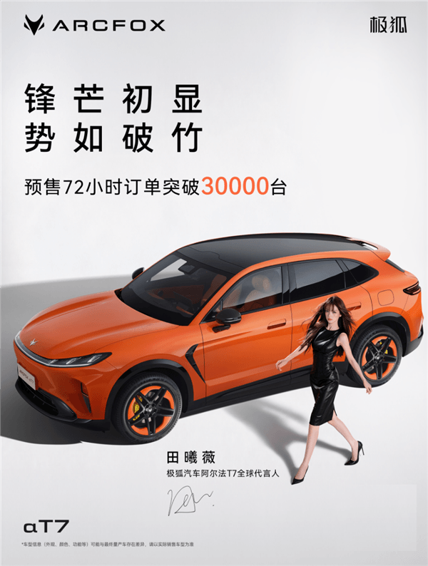13.78万买车长超5米的大SUV!极狐T7预售72小时 订单破3万