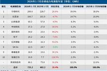 全球动力电池装车量：前7个月同比增加123 GWh，七家中国企业合计新增108.8 GWh
