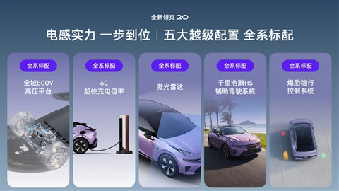 标配800V高压平台+激光雷达 领克20上市:限时11.88万起
