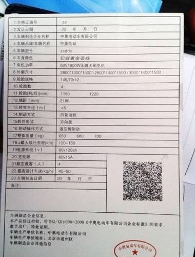 山東聊城：中奧F0型號電動(dòng)轎車發(fā)生自燃