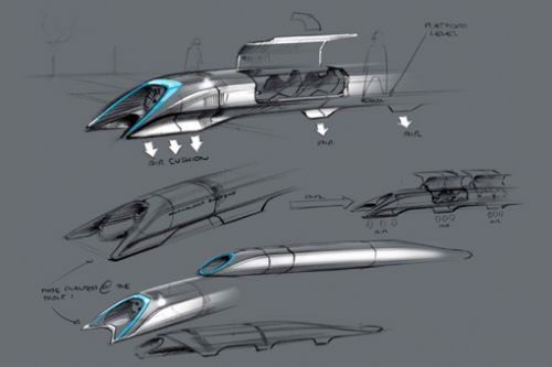 Hyperloop高架运输系统的设计图